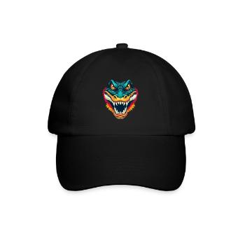 Crocodile Mignon Kawaii Dessin Animé Clipart Visage D’animal - Casquette classique - noir/noir - Devant