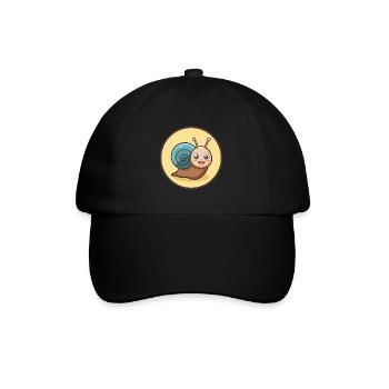 Escargot Kawaii Dessin animé Personnage Animal Visage D’animal - Casquette classique - noir/noir - Devant