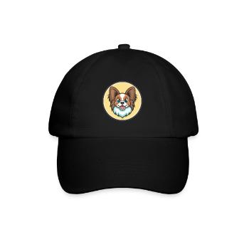 Papillon Chien Race Coloré Dessin Animé Kawaii Clipart - Casquette classique - noir/noir - Devant