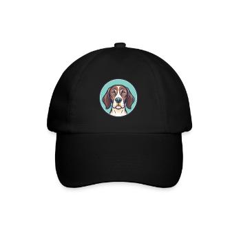 Portugiesischer Vorstehhund Rasse Karikatur Kawaii - Baseballkappe - Schwarz/Schwarz - Vorne