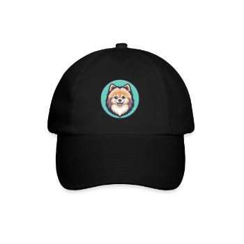 Pommersche Deutsche Spitz Hunderasse Karikatur Kawaii - Baseballkappe - Schwarz/Schwarz - Vorne