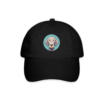 braque de Weimar chien race dessin animé Kawaii Clipart Animal - Casquette classique - noir/noir - Devant