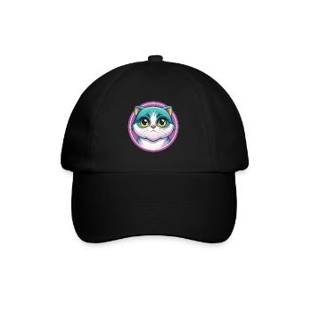 Schottisch Falten Katze Rasse Karikatur Kawaii Tier Haustier - Baseballkappe - Schwarz/Schwarz - Vorne