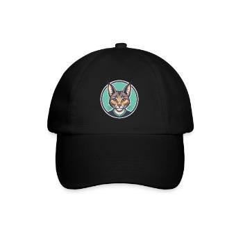 Aegean Cat Breed Cartoon Kawaii Animal Pet - Baseball Cap - black/black - Front