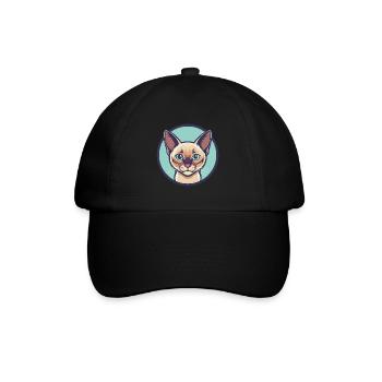 Chat Birman Européen Race Dessin Animé Kawaii Animal - Casquette classique - noir/noir - Devant