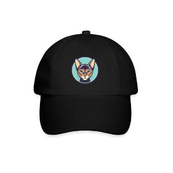Havanna Braune Katze Rasse Karikatur Kawaii Tier Haustier - Baseballkappe - Schwarz/Schwarz - Vorne