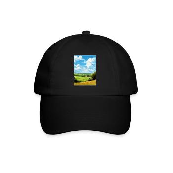 Kent Downs Aonb Travel Poster Souvenir Paint WPA - Baseball Cap - black/black - Front