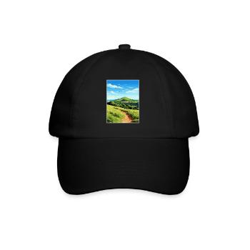 Malvern Hills Aonb Travel Poster Souvenir Paint WP - Baseball Cap - black/black - Front