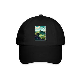 Shropshire Hills Aonb Travel Poster Souvenir WPA - Baseball Cap - black/black - Front
