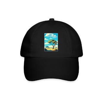 Affiche de voyage du parc national Kruger en Afrique du Sud - Casquette classique - noir/noir - Devant