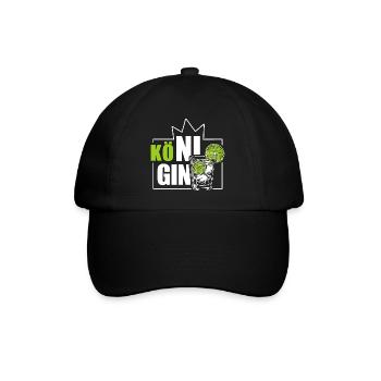 Kö-ni-Gin - die Gin Königin - Wortspiel - Baseballkappe - Schwarz/Schwarz - Vorne