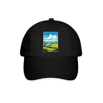 Wye Valley Aonb Travel Poster Souvenir Paint WPA - Baseball Cap - black/black - Front