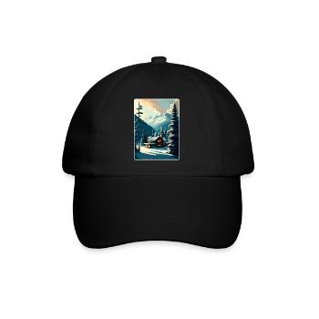 Whistler Ski Skiing Vintage Travel Poster Souvenir - Baseball Cap - black/black - Front