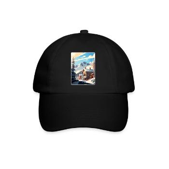 Telluride Ski Ski Voyage Poster Souvenir WPA - Casquette classique - noir/noir - Devant