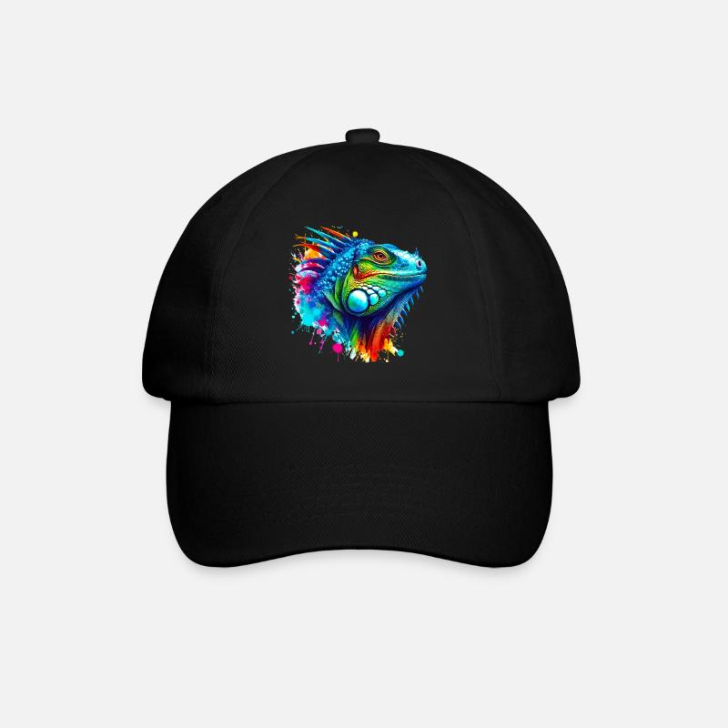Leguan - Baseballkappe - Schwarz/Schwarz