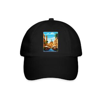 Palermo Sicily Town Italy Travel Poster Souvenir - Baseball Cap - black/black - Front