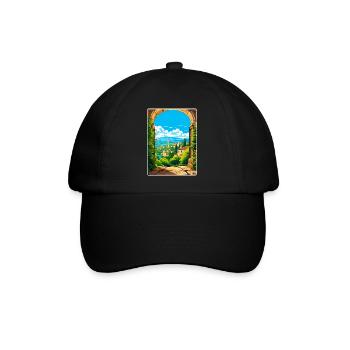 Pérouse Italie Affiche de voyage Peinture souvenir WPA - Casquette classique - noir/noir - Devant