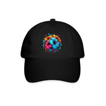 Hibiscus Flowers - Baseball Cap - black/black - Front