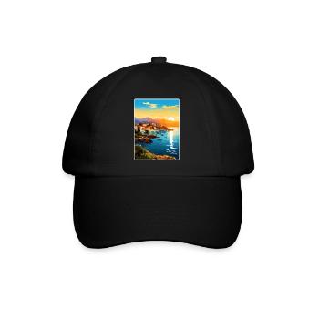 Antalya Turkey Travel Poster Souvenir Painting WPA - Baseball Cap - black/black - Front