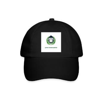 Der grüne Affe - Baseballkappe - Schwarz/Schwarz - Vorne