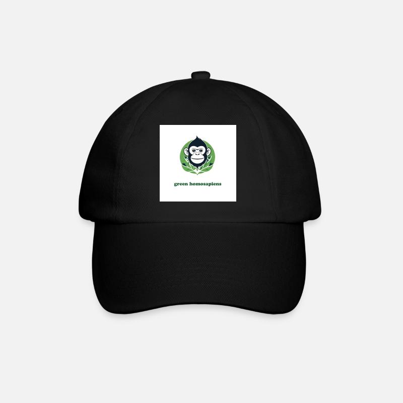 Der grüne Affe - Baseballkappe - Schwarz/Schwarz