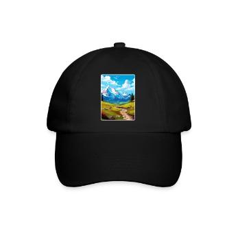 Gran Paradiso Italy Vintage Travel Poster Souvenir - Baseball Cap - black/black - Front