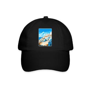 Karpathos Greece Travel Poster Souvenir Paint WPA - Baseball Cap - black/black - Front