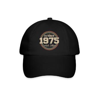 Jahrgang Oktober 1975 Retro Geburtstag Oktober 1975 - Baseballkappe - Schwarz/Schwarz - Vorne