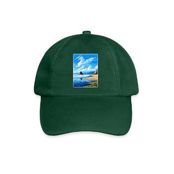 Cannon Beach Oregon Affiche de voyage vintage souvenir - Casquette classique - vert bouteille - Devant