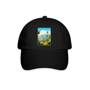 Los Angeles California Travel Poster Souvenir WPA - Baseball Cap - black/black - Front