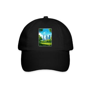 New York State Travel Poster Souvenir Painting WPA - Baseball Cap - black/black - Front