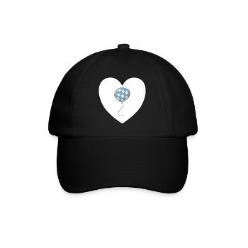 Bayrisch Trachten Luftballons Blau Weiss Bayern - Baseballkappe - Schwarz/Schwarz - Vorne
