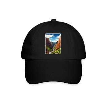 Black Canyon National Park Colorado Travel Poster - Baseball Cap - black/black - Front