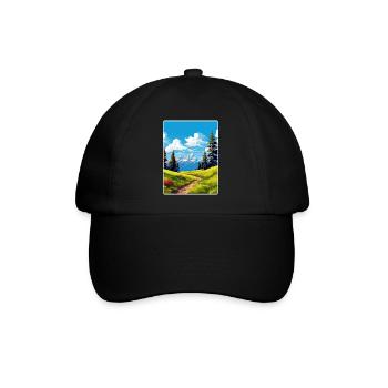 Affiche de voyage souvenir du parc national de Grand Teton - Casquette classique - noir/noir - Devant