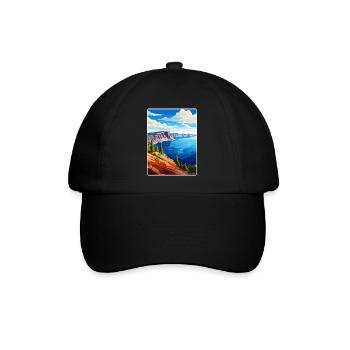 Affiche de voyage du parc national des Great Smoky Mountains - Casquette classique - noir/noir - Devant