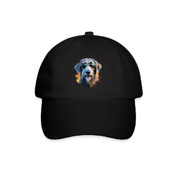 Wolfhound with sunglasses - Baseball Cap - black/black - Front