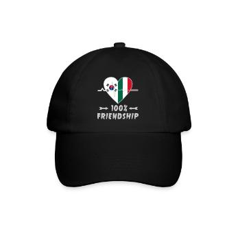 100 % amitié entre la Corée du Sud et l'Italie - Casquette classique - noir/noir - Devant