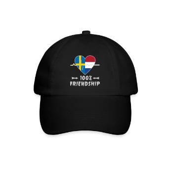 100 % amitié entre la Suède et les Pays-Bas - Casquette classique - noir/noir - Devant