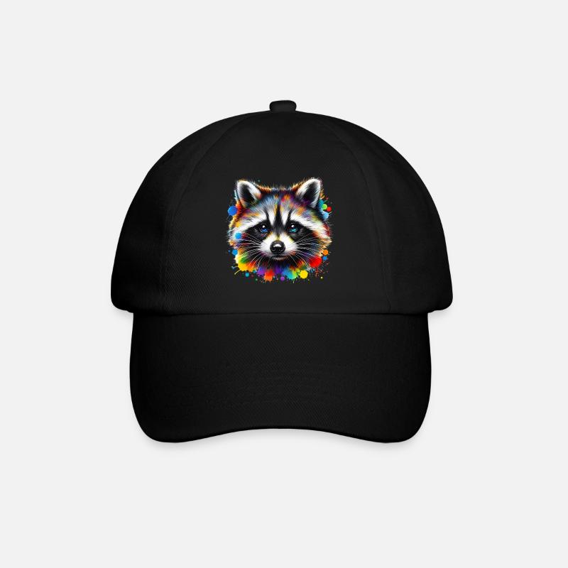 Waschbär - Baseballkappe - Schwarz/Schwarz