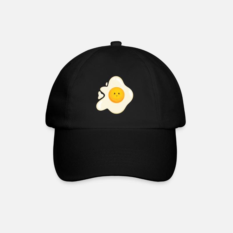 Süßes Spiegelei - Baseballkappe - Schwarz/Schwarz
