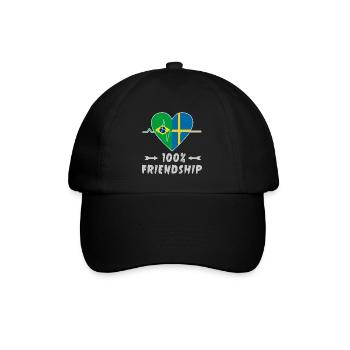 Brazil and Sweden 100% friendship - Baseball Cap - black/black - Front