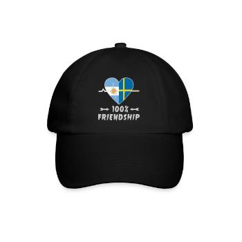 100 % amitié entre l'Argentine et la Suède - Casquette classique - noir/noir - Devant