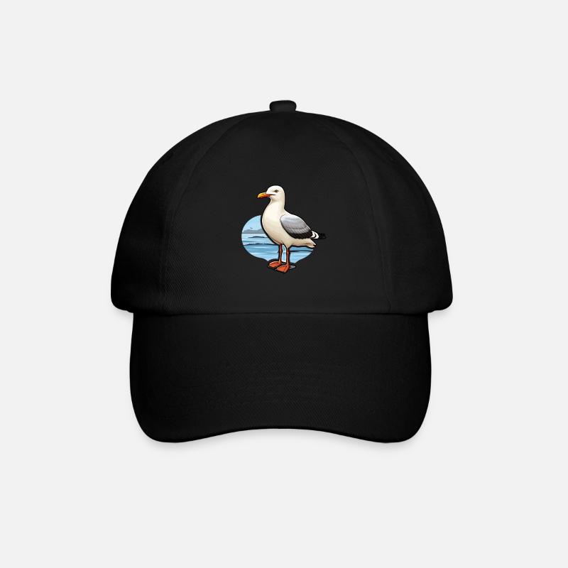 Möwe Seevogel - Baseballkappe - Schwarz/Schwarz