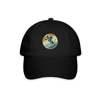 Conception de badge de ski rétro - Casquette classique - noir/noir - Devant