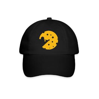 Käse oder eine Maus in dieser lustigen optischen Täuschung - Baseballkappe - Schwarz/Schwarz - Vorne
