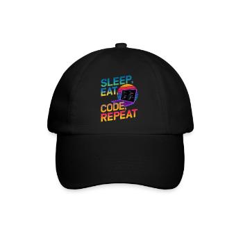 Sleep Eat Code Repeat Gift pour Coder - Casquette classique - noir/noir - Devant