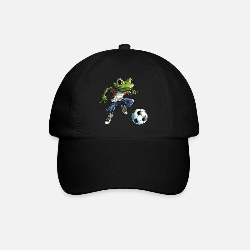 Frösche Fussball - Baseballkappe - Schwarz/Schwarz