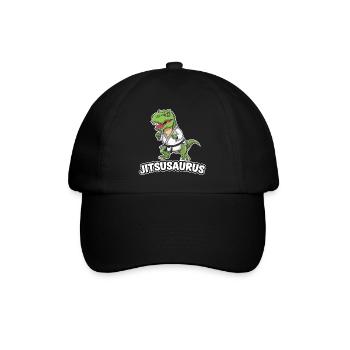 Jitsusaurus Dinosaur in Jiu-Jitsu Gear - Baseball Cap - black/black - Front
