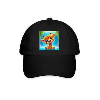 Giraffe - Baseballkappe - Schwarz/Schwarz - Vorne