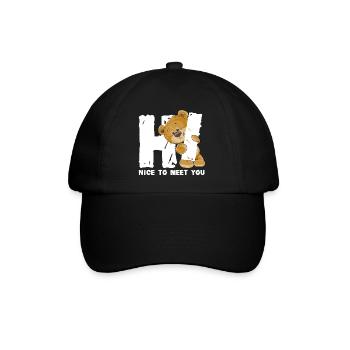 Ours en peluche mignon salutation dicton anglais - Casquette classique - noir/noir - Devant